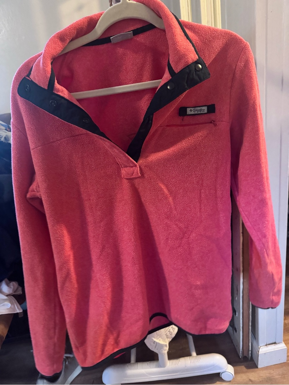 Columbia Coral Pink Snap-Front Fleece Pullover